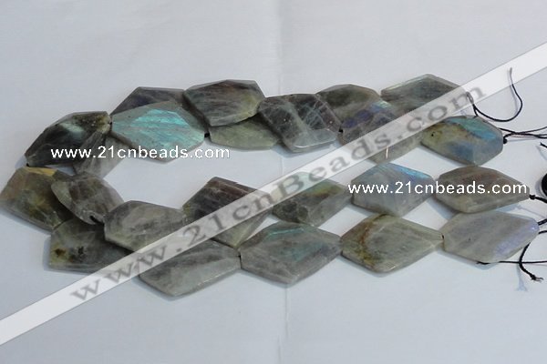 CLB215 15.5 inches 20*30mm - 30*40mm faceted freeform labradorite beads