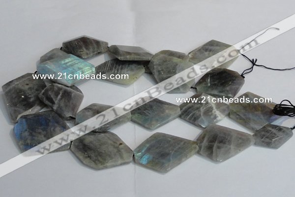 CLB216 15.5 inches 25*35mm - 35*45mm faceted freeform labradorite beads