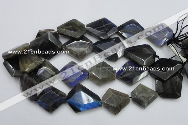 CLB218 15.5 inches 25*30mm - 30*40mm faceted freeform labradorite beads