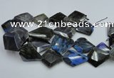 CLB219 15.5 inches 30*35mm - 40*45mm faceted freeform labradorite beads