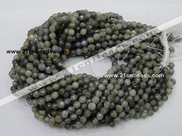 CLB22 15.5 inches 8mm faceted round labradorite gemstone beads