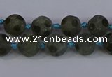 CLB230 15.5 inches 10mm faceted round matte labradorite beads