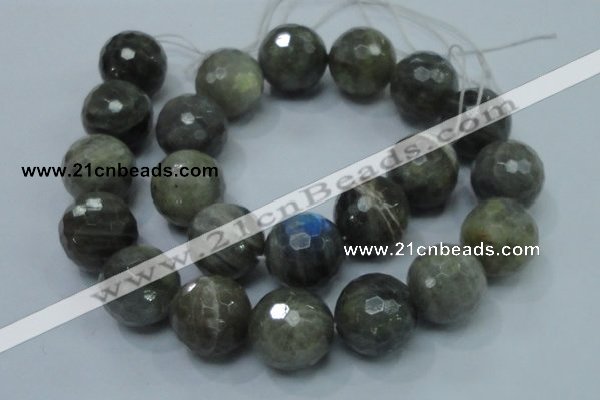 CLB26 15.5 inches 18mm faceted round labradorite gemstone beads