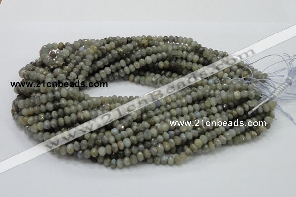 CLB28 15.5 inches 4*6mm faceted rondelle labradorite gemstone beads