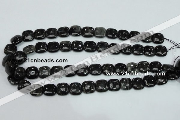 CLB307 15.5 inches 14*14mm square black labradorite gemstone beads