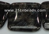 CLB308 15.5 inches 35*35mm square black labradorite gemstone beads