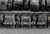 CLB320 15.5 inches 6*18mm & 12*18mm rondelle black labradorite beads