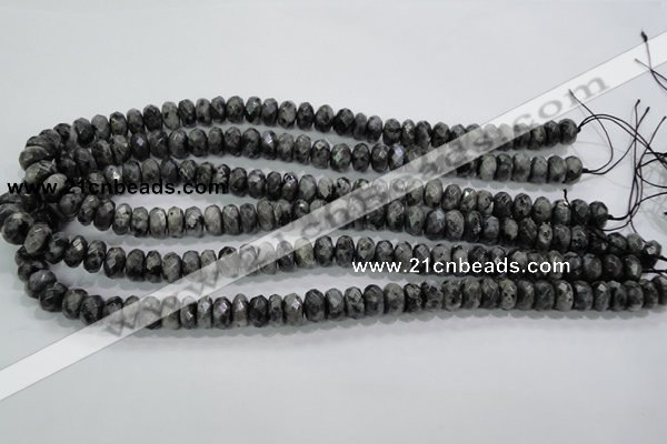 CLB321 15.5 inches 5*10mm faceted rondelle black labradorite beads