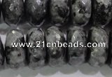 CLB324 15.5 inches 12*20mm faceted rondelle black labradorite beads