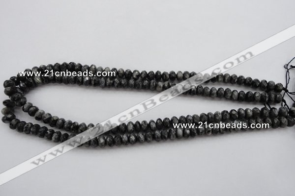 CLB330 15.5 inches 5*8mm faceted rondelle black labradorite beads