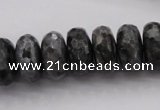 CLB331 15.5 inches 8*16mm faceted rondelle black labradorite beads