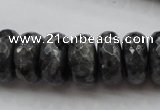 CLB332 15.5 inches 10*18mm faceted rondelle black labradorite beads