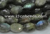 CLB35 15.5 inches 10*14mm faceted rice labradorite gemstone beads