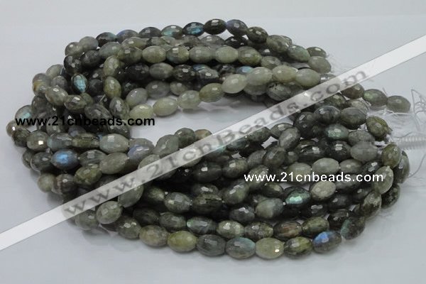 CLB35 15.5 inches 10*14mm faceted rice labradorite gemstone beads