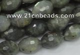 CLB36 15.5 inches 12*16mm faceted rice labradorite gemstone beads