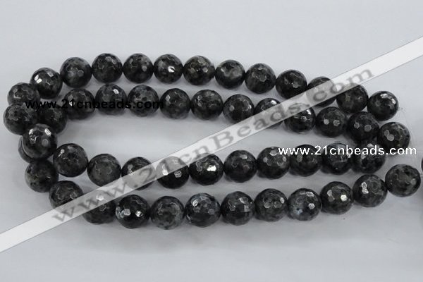 CLB363 15.5 inches 12mm faceted round black labradorite beads wholesale