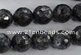 CLB364 15.5 inches 14mm faceted round black labradorite beads wholesale