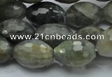 CLB37 15.5 inches 13*18mm faceted rice labradorite gemstone beads