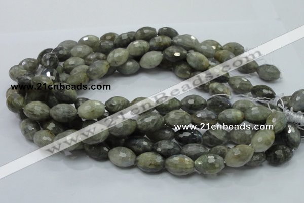 CLB37 15.5 inches 13*18mm faceted rice labradorite gemstone beads