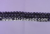 CLB371 15.5 inches 6mm round matte black labradorite beads