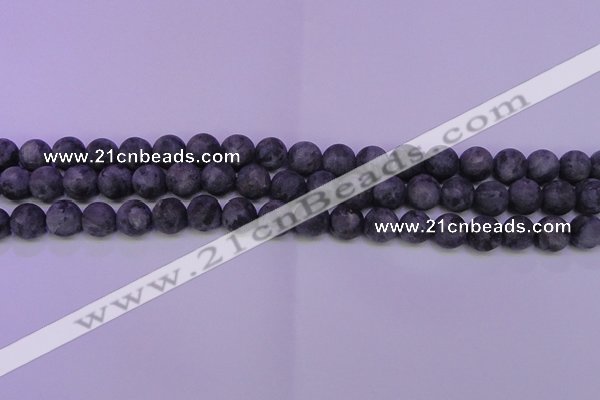 CLB371 15.5 inches 6mm round matte black labradorite beads