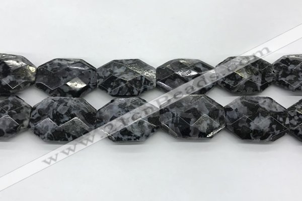 CLB380 24*32mm - 25*35mm faceted octagonal black labradorite beads