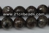 CLB404 15.5 inches 12mm faceted round grey labradorite beads