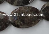 CLB416 15.5 inches 20*30mm faceted oval grey labradorite beads