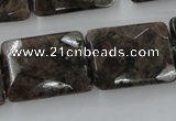 CLB425 15.5 inches 18*25mm faceted rectangle grey labradorite beads