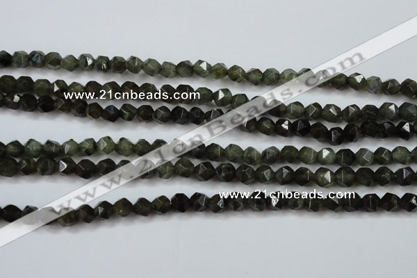 CLB451 15 inches 6mm faceted nuggets labradorite gemstone beads