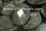 CLB46 15.5 inches 22*30mm faceted oval labradorite gemstone beads