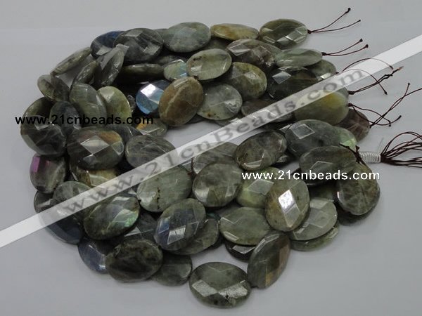 CLB46 15.5 inches 22*30mm faceted oval labradorite gemstone beads