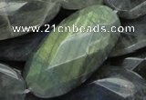 CLB48 15.5 inches 20*40mm faceted oval labradorite gemstone beads