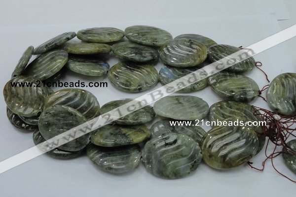 CLB50 15.5 inches 30*40mm carved oval labradorite gemstone beads