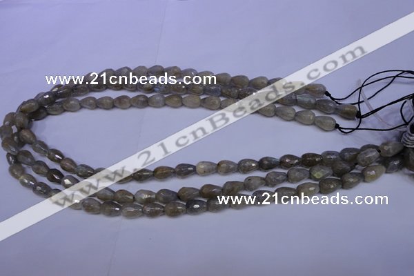 CLB501 15.5 inches 6*10mm faceted teardrop labradorite beads