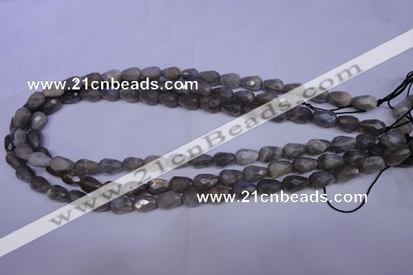 CLB502 15.5 inches 8*12mm faceted teardrop labradorite beads