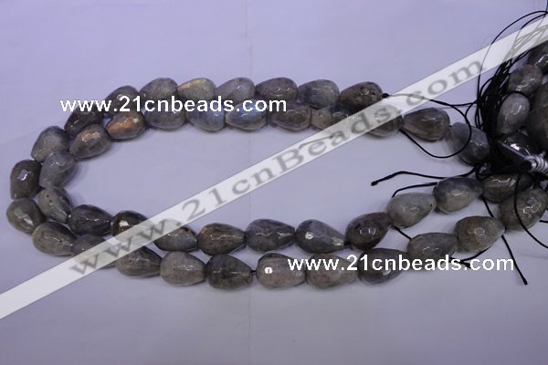 CLB505 15.5 inches 13*18mm faceted teardrop labradorite beads