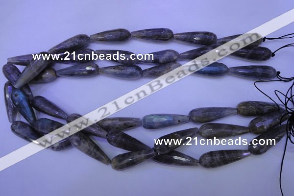 CLB507 15.5 inches 10*30mm faceted teardrop labradorite beads