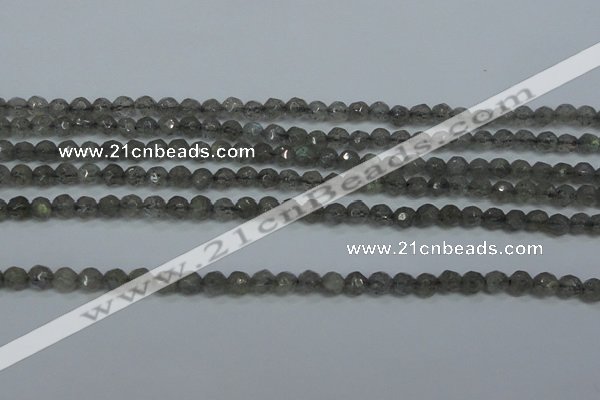 CLB510 15.5 inches 4mm faceted round labradorite gemstone beads