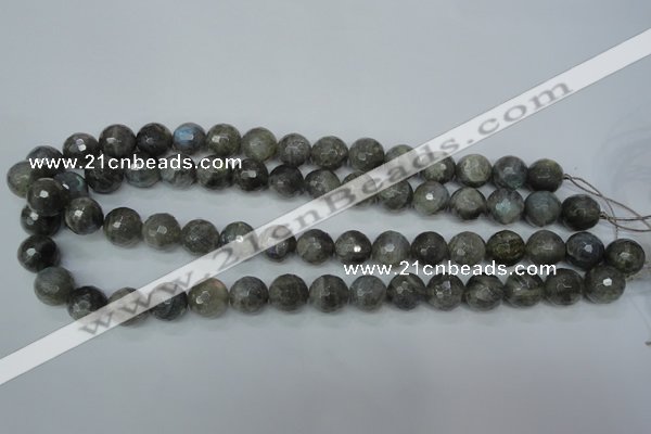 CLB514 15.5 inches 12mm faceted round labradorite gemstone beads