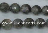 CLB515 15.5 inches 14mm faceted round labradorite gemstone beads