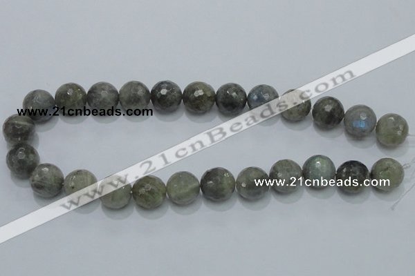 CLB52 15.5 inches 16mm faceted round labradorite gemstone beads