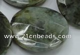 CLB53 15.5 inches 30mm faceted flat round labradorite gemstone beads