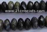 CLB56 15.5 inches 7*14mm faceted rondelle labradorite beads