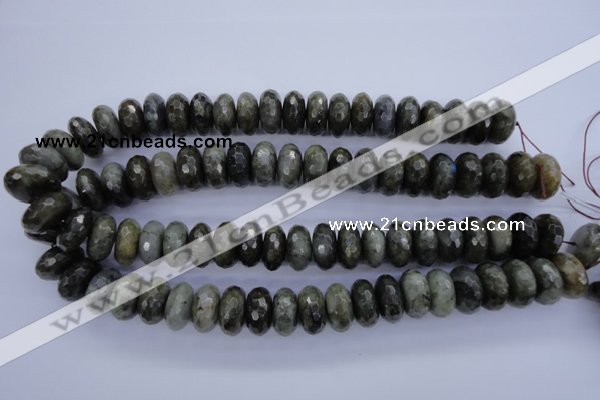 CLB57 15.5 inches 9*18mm faceted rondelle labradorite beads