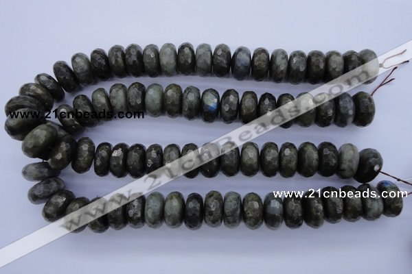 CLB58 15.5 inches 10*20mm faceted rondelle labradorite beads