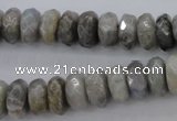 CLB59 15.5 inches 6*12mm faceted rondelle labradorite beads wholesale