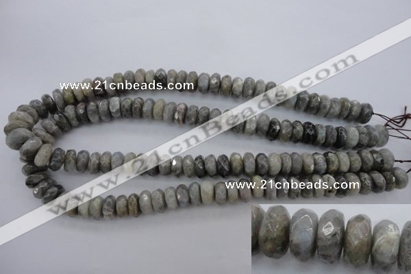 CLB59 15.5 inches 6*12mm faceted rondelle labradorite beads wholesale