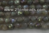 CLB610 15.5 inches 4mm faceted round AB-color labradorite beads