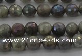 CLB612 15.5 inches 8mm faceted round AB-color labradorite beads